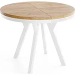 WFL Group Esstisch, Eiche Wotan, Holz, Echtholz, 5-Sitzer, Rund,Rund, 130x77x80...