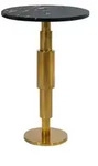 Livetastic Beistelltisch, Schwarz, Stein, rund, S&auml;ule, 37x59x37 cm, einfacher