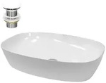 LuxeBath Waschbecken, Wei&szlig;, Keramik, 38x14x60.5 cm, Badezimmer, Waschbecken &