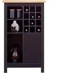 Livetastic Weinschrank, Schwarz, Eiche Artisan, Holzwerkstoff, 77x124x33 cm, K&uuml;chen,