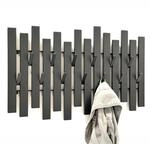 DanDiBo Wandgarderobe, Schwarz, Metall, 58x38x6 cm, Garderobe, Garderobenleisten &