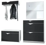 Vladon Garderobe, Schwarz, Holzwerkstoff, 190x185x33 cm, Garderobe,...