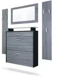 Vladon Garderobe, Anthrazit, Holzwerkstoff, 180x180x23 cm, Garderobe,...