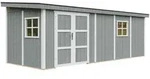 Timbela Gartenhaus, Dunkelgrau, Holz, 236x231x604 cm, Aufbewahrung &...