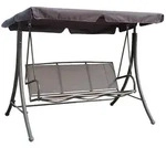 Deluke Hollywoodschaukel, Schwarz, Kunststoff, 202x158x125 cm, Gartenm&ouml;bel,
