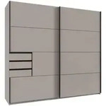 P & B Schiebet&uuml;renschrank, Beige, Greige, Holzwerkstoff, 4 F&auml;cher, 3 Schublade(n)