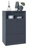 Vladon Kommode, Anthrazit, Dunkelgrau, Holzwerkstoff, 56x86.5x36 cm, Wohnzimmer,