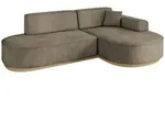 Altdecor Ecksofa, Dunkelbraun, Textil, 3-Sitzer, L-Form, 243x171 cm, Wohnzimmer,