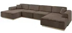 Altdecor Wohnlandschaft, Braun, Textil, 6-Sitzer, 386x80x165 cm, Wohnzimmer,...