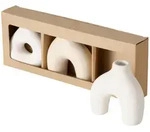 Boltze Home Vase, Wei&szlig;, Beige, Keramik, rund, 3.5x10x10 cm, zum Stellen,...