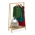 Relaxdays Kleiderst&auml;nder, Hellbraun, Holz, 67x120x35 cm, Garderobe,