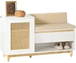 SoBuy Schuhbank, Wei&szlig;, Holzwerkstoff, Holz, 100x60x35 cm, Garderobe,