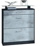 Vladon Schuhschrank, Hellgrau, Holzwerkstoff, 89x104x23 cm, Garderobe,