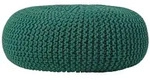 Homescapes Strick-Pouf, Waldgr&uuml;n, Textil, Uni, Rund, 70x23x70 cm, Wohnzimmer,