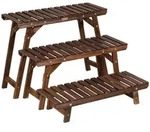 Costway Blumenregal, Natur, Holz, 27x53x70 cm, Wohnzimmer, Wohnzimmertische,