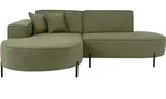 WFL Group Ecksofa, Gr&uuml;n, Textil, 3-Sitzer, Ottomane links,L-Form, 241x168 cm,