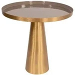 Kayoom Beistelltisch, Graubraun, Metall, Uni, rund, 51x50x51 cm, Wohnzimmer,