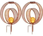 Globo Lighting 2X, Braun, Glas, Rund, 20x42x30 cm, Lampen & Leuchten,