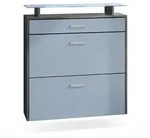Vladon Schuhschrank, Pastellblau, Holzwerkstoff, 89x96x23 cm, Garderobe,