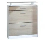 Vladon Schuhschrank, Eiche San Remo, Holzwerkstoff, 89x104x23 cm, Garderobe,