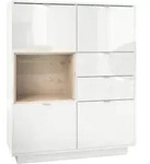Vladon Highboard, Silbereichen, Holzwerkstoff, 103x123x37.5 cm, Wohnzimmer,...