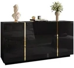 Lookway Sideboard, Schwarz, Holzwerkstoff, 158x81x41.3 cm, Wohnzimmer, Kommoden...