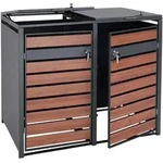 Proregal M&uuml;lltonnenbox, Kirschbaum, Metall, 132x117x80 cm, Aufbewahrung &