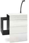 Vladon Nachttisch, Wei&szlig; Hochglanz, Holzwerkstoff, 60x63x36 cm, Schlafzimmer,