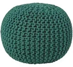 Homescapes Strick-Pouf, Waldgr&uuml;n, Textil, Uni, Rund, 40x35x40 cm, Wohnzimmer,