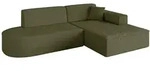 Altdecor Ecksofa, Olivgr&uuml;n, Textil, 3-Sitzer, 232x165 cm, Wohnzimmer, Sofas &