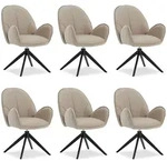 Homestyle4u Armlehnenstuhl, Beige, Textil, 59x90x60 cm, Esszimmer, St&uuml;hle,