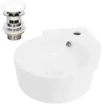 Ml-Design Waschbecken, Wei&szlig;, Keramik, 36x13x36 cm, Badezimmer, Waschbecken &