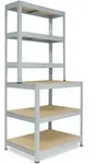 shelfplaza Werkbank, Silber, Metall, Rechteckig, 90x190x60 cm, Freizeit, Heimwerken,
