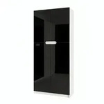 Vladon B&uuml;roschrank, Schwarz Hochglanz, Holzwerkstoff, 82x184x37 cm,...