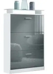 Vladon Schuhschrank, Grau, Holzwerkstoff, 89x128x23 cm, Garderobe,...