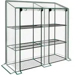 Outsunny Gew&auml;chshaus, Transparent, Metall, 46x151x143 cm, Gartenzubeh&ouml;r,