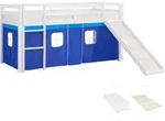 Homestyle4u Hochbett, Wei&szlig;, Blau, Holz, Kinder- & Jugendzimmer, Kinderm&ouml;bel,