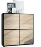 Vladon Highboard, Eiche San Remo, Holzwerkstoff, 104x105.5x35.5 cm, Wohnzimmer,