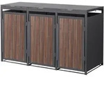 Ml-Design M&uuml;lltonnenbox, Dunkelbraun, Metall, Rechteckig, 80x120x196 cm,