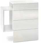 Vladon Nachttisch, Wei&szlig; Hochglanz, Holzwerkstoff, 60x63x36 cm, Schlafzimmer,