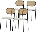 Ml-Design Esszimmerst&uuml;hle, Beige, Metall, Rattan, 4-Sitzer, 47x80.5x46 cm,