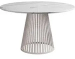 Mirjan24 Esstisch, Kaschmir, Wei&szlig;, Metall, Rund,Rund, 100x76x100 cm, Esszimmer,