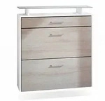 Vladon Schuhschrank, Eiche San Remo, Holzwerkstoff, 89x96x23 cm, Garderobe,