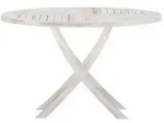 ebuy24 Gartentisch,, Wei&szlig;, Holz, 120x75x120 cm, Gartenm&ouml;bel, Gartentische,