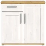 Inn.Furn Kommode, Wei&szlig;, Eiche Artisan, Kunststoff, Nachbildung, Uni, Holz...