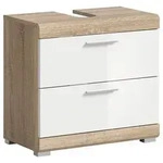 Mid.you Waschbeckenunterschrank, Wei&szlig; Hochglanz, Kunststoff, 2 Schublade(n)