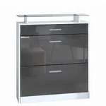 Vladon Schuhschrank, Grau, Holzwerkstoff, 89x104x23 cm, Garderobe,...