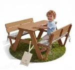 Roba Kindersitzgruppe, Teak, Holz, Stern/Sternzeichen, 4-Sitzer,