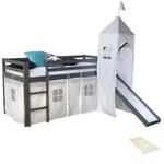 Homestyle4u Hochbett, Grau, Holz, Kinder- & Jugendzimmer, Kinderm&ouml;bel,...