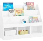 SoBuy B&uuml;cherregal, Wei&szlig;, Holzwerkstoff, 100x80x30 cm, Kinder- & Jugendzimmer,